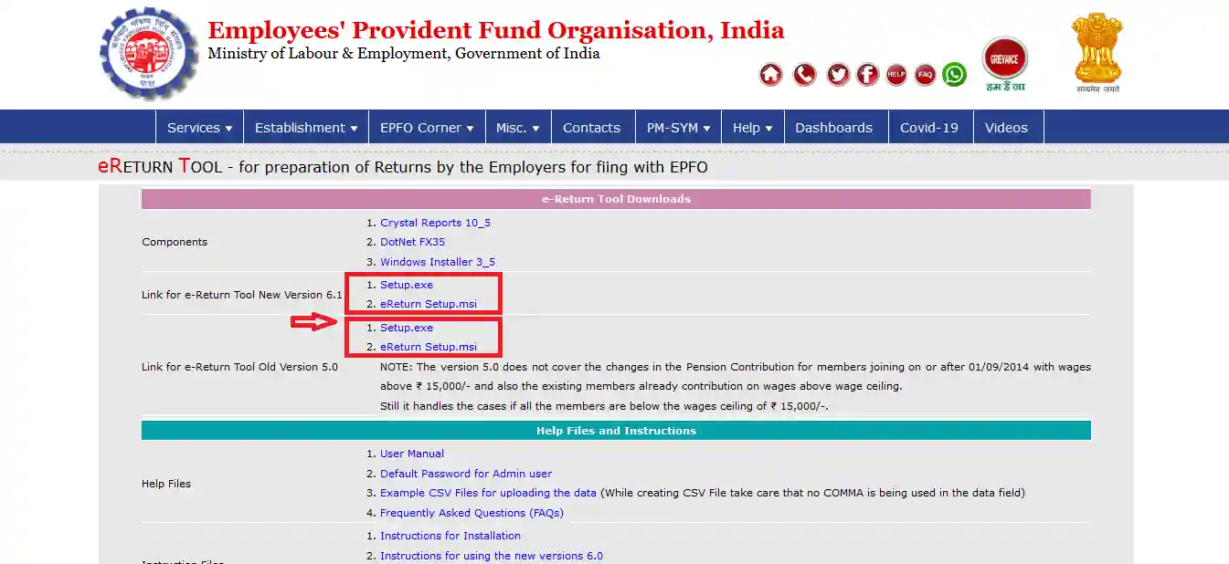 Download Links for e-Return Tools Download Links for e-Return Tools