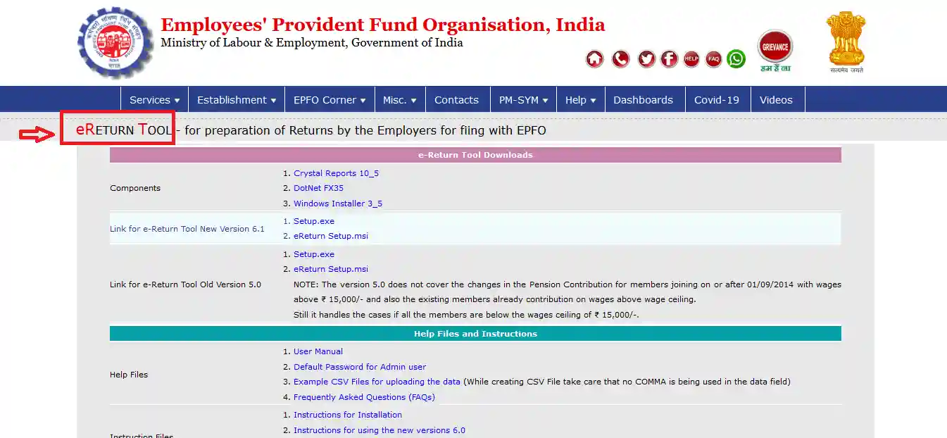 Go to e-return Section Go to e-return Section