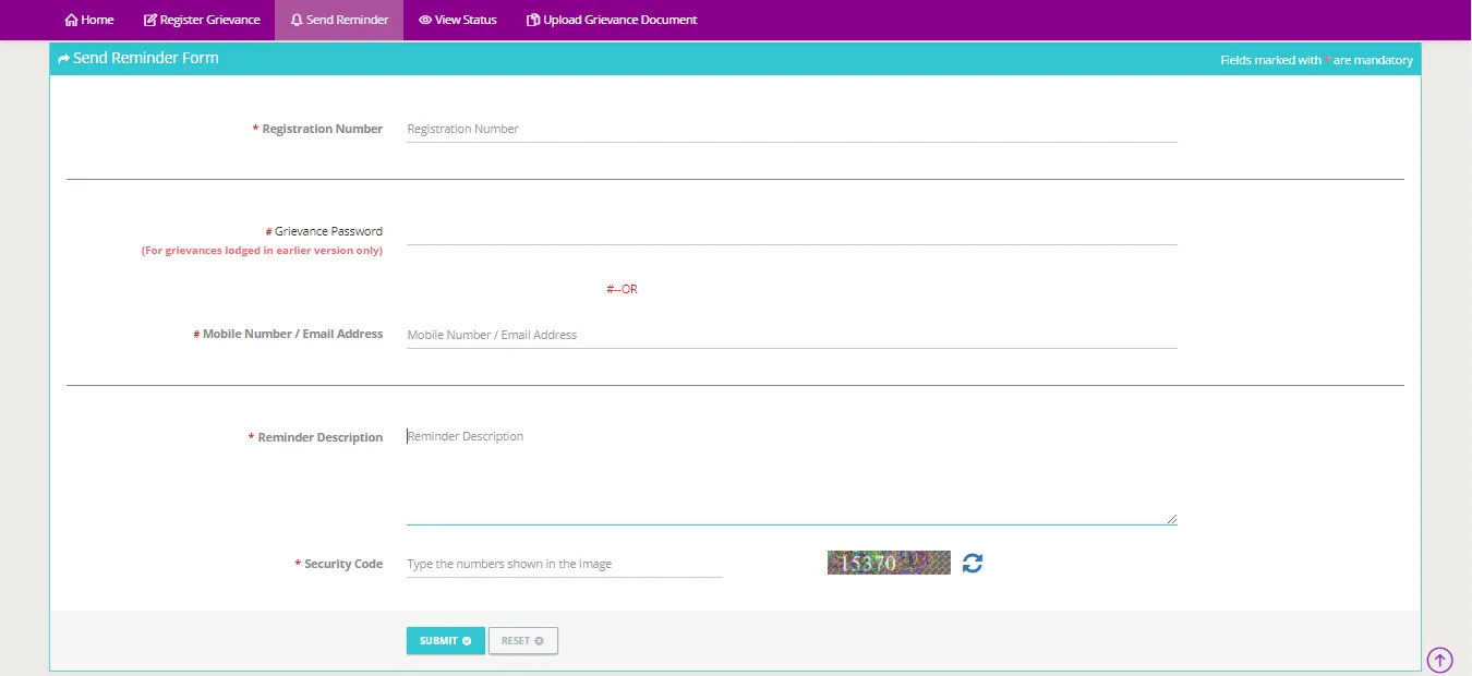 Click on Send Reminder Click on Send Reminder